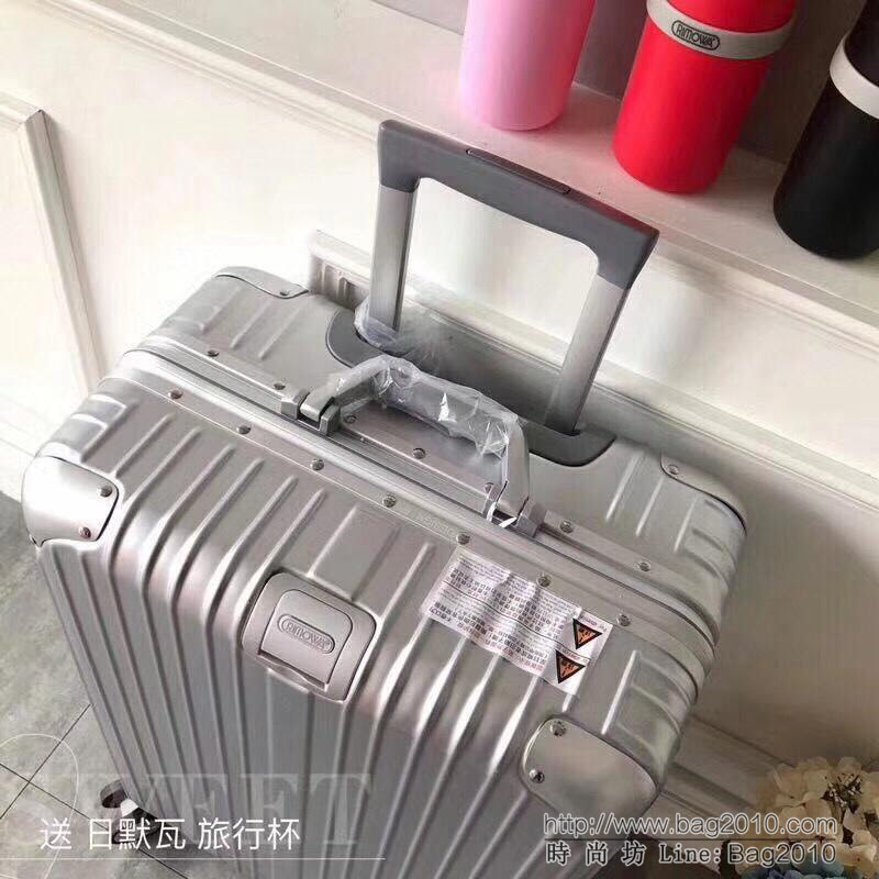 RIMOWA日默瓦 經典款拉杆箱 pc配鋁鎂合金邊框 代工廠生產 靜音萬向輪 無極拉杆拉箱  xbt1075